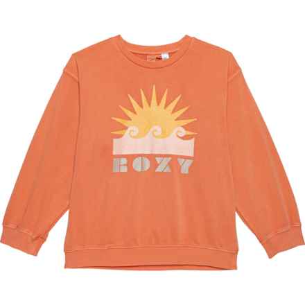 Roxy Big Girls Morning Hike Oversized Sweatshirt in Terra Cotta
