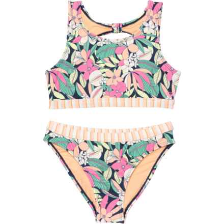 Roxy Big Girls Palm Song Bikini Set - UPF 50+ in Mood Indigo