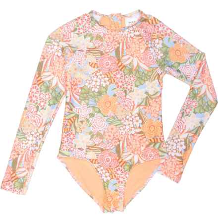 Roxy Big Girls Viva La Vida One-Piece Paddlesuit - UPF 50+, Long Sleeve in Peach Nectar