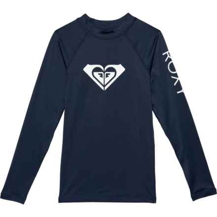 Roxy Big Girls Whole Hearted Rash Guard - UPF 50+, Long Sleeve in Mood Indigo