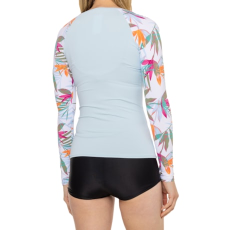Roxy Floral Full-Zip Rash Guard - UPF 50+, Long Sleeve - Save 46%