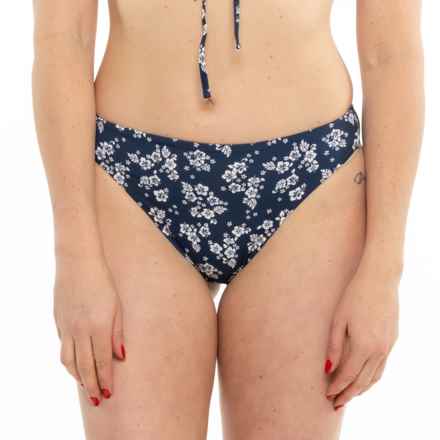 Roxy Hibiscus Haven High-Leg Bikini Bottoms - Mid Rise in Blue
