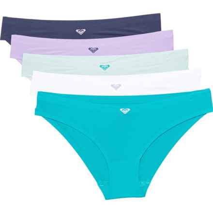 Roxy Laser-Cut Panties - 5-Pack, Bikini in Moon Phase/Maui Breeze/Reverb Blue/White/Lilac Dre