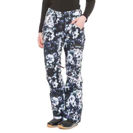 Roxy Nadia Print Ski Pants - Waterproof, Insulated in Black Flowers