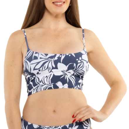 Roxy Oceanside Tank Swim Top in Blue/White