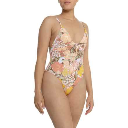 Playa Paradise Reversible One-Piece Swimsuit in White Floral