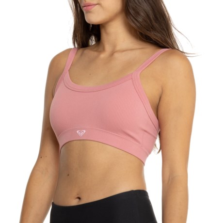 Roxy Ribbed Bras with Silicone Logo - 3-Pack in Desert Princess/Pink Brocade/Light Heather Grey