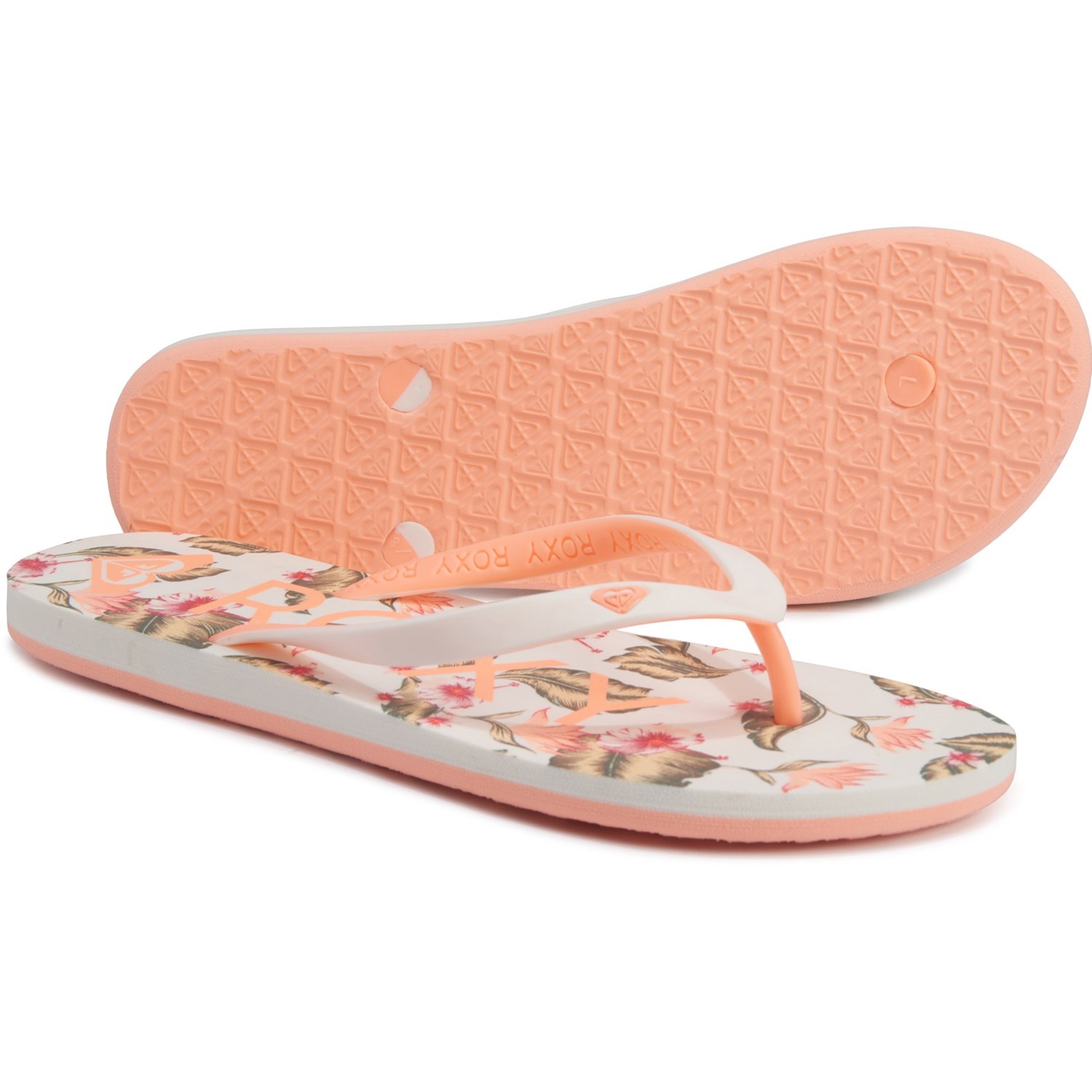 roxy white flip flops