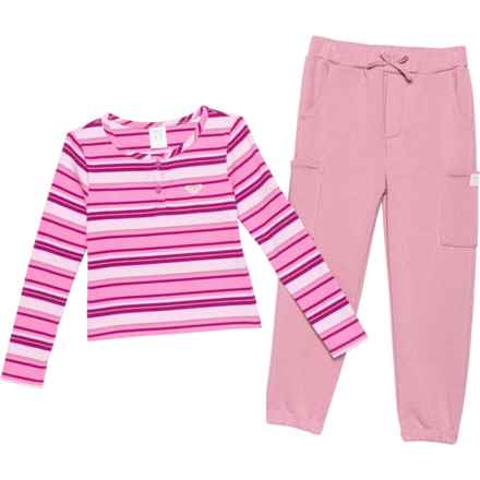 Roxy Toddler Girls Henley Shirt and Joggers Set - Long Sleeve in Asst