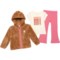 Roxy Toddler Girls Silky Sherpa Hooded Jacket, T-Shirt and Leggings Set - Short Sleeve in Multi