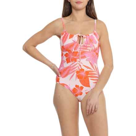Roxy Tunnel Front One-Piece Swimsuit in Hibiscus Floral