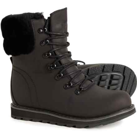 Royal Canadian Cambridge Shearling Winter Boots - Waterproof, Insulated, Leather (For Women) in All Black