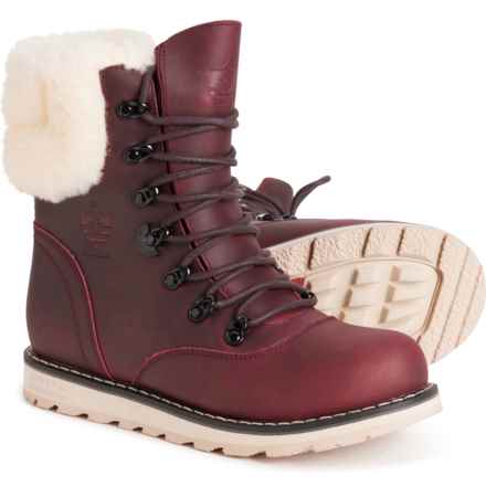 Royal Canadian Cambridge Shearling Winter Boots - Waterproof, Insulated, Leather (For Women) in Burgundy