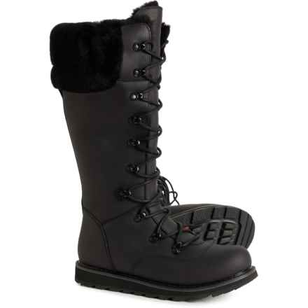 Royal Canadian Dalhousie Shearling Cuffed Winter Boots - Waterproof, Insulated, Leather (For Women) in All Black