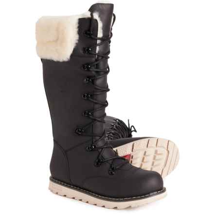 Royal Canadian Dalhousie Shearling Cuffed Winter Boots - Waterproof, Insulated, Leather (For Women) in Black Lager