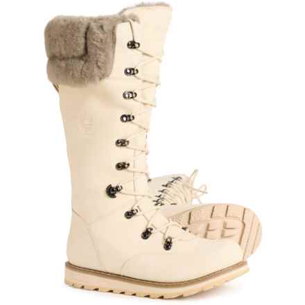 Royal Canadian Dalhousie Shearling Cuffed Winter Boots - Waterproof, Insulated, Leather (For Women) in Pale Ale White