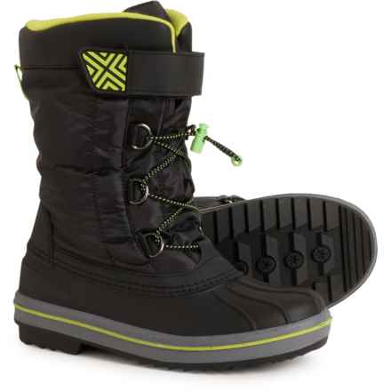 Royal Canadian Kids Boys Shawn Snow Boots - Waterproof, Insulated in Black/Lime Pop