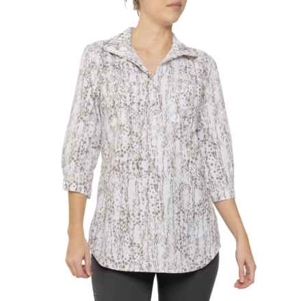 Royal Robbins Expedition II Print Tunic Shirt - 3/4 Sleeve in Creme Simmer Pt