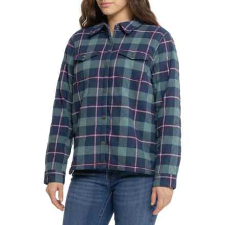 Royal Robbins Snowcap Flannel Shirt Jacket - Faux-Sherpa Lined in Deep Blue Pinecrest Pld