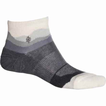 Royal Robbins Treetech Pattern Sock - Hemp, Quarter Crew (For Men and Women) in Jet Black