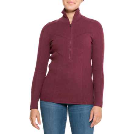 Royal Robbins Ventour Sweater - Zip Neck, Merino Wool in Burnt Grape