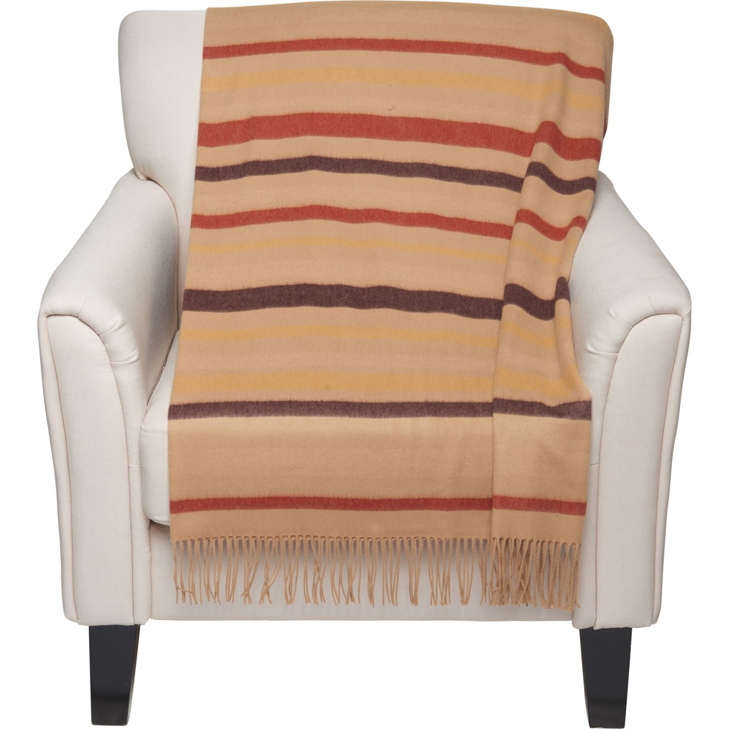 Royal Speyside 100% Cashmere Woven Weft Stripe Throw Blanket - 50x70”