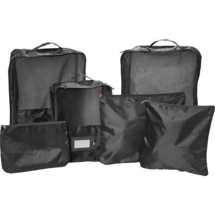 RUBY + CASH Deluxe Rectangular Packing Cube Set - 6-Piece, Black in Black