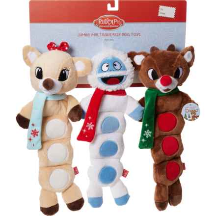 Rudolph the Red Nose Reindeer Multi-Squeaker Plush Dog Toy Set- 3-Pack, 18” in Rudolph And Friends