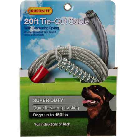 Ruffin' It Tie-Out Cable System for Dogs - 20’ in Multi