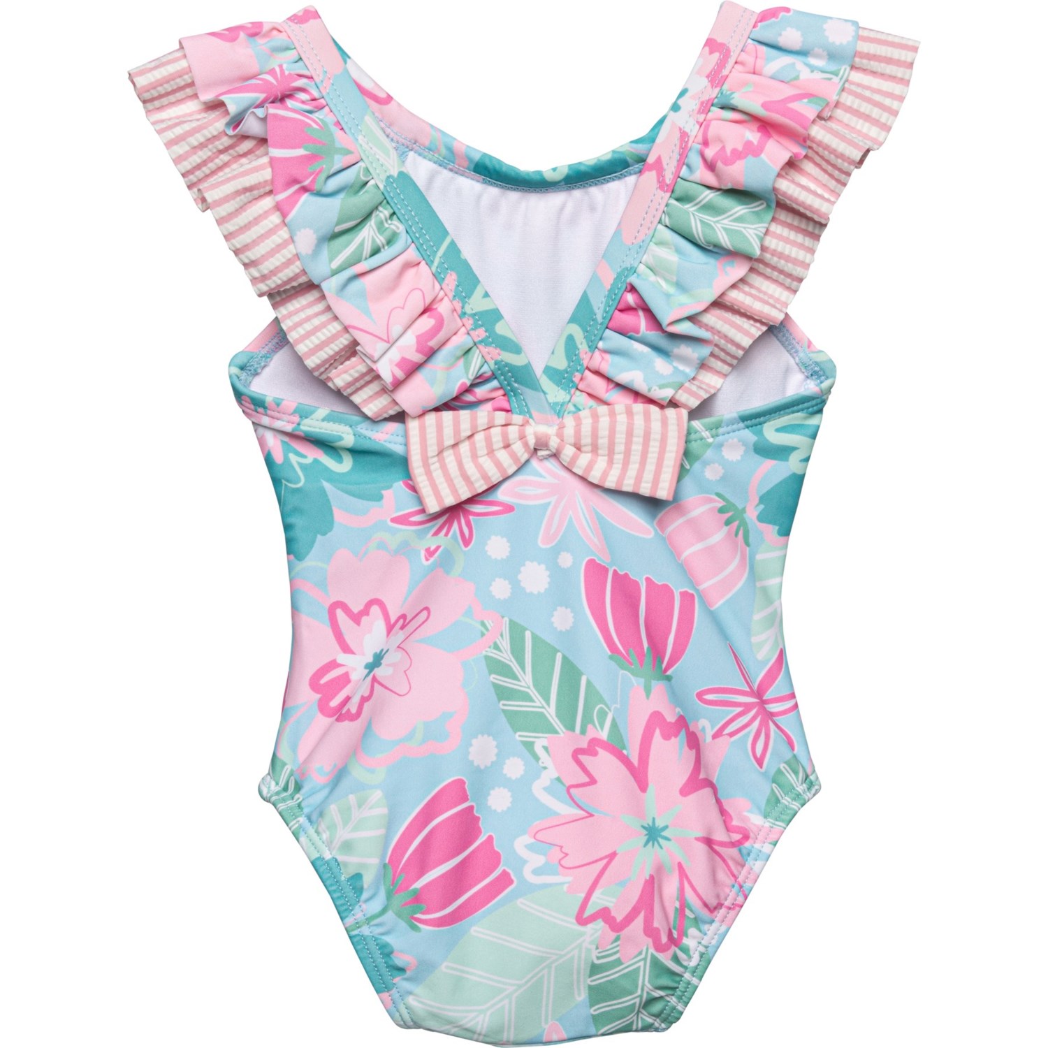 Rufflebutts Infant Girls Ruffle V-Back One-Piece Swimsuit - UPF 50 ...