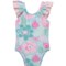 1WXTR_2 Rufflebutts Infant Girls Ruffle V-Back One-Piece Swimsuit - UPF 50+