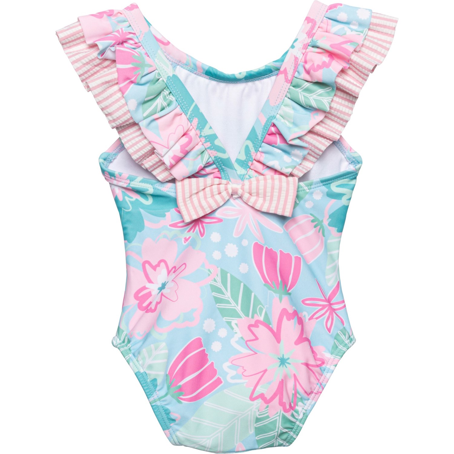 Rufflebutts Little Girls In Bloom Ruffled One-Piece Swimsuit - UPF 50 ...