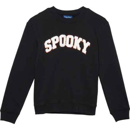 Rugged Bear Boys and Girls Halloween ”Spooky” Embroidered Sweatshirt in Black