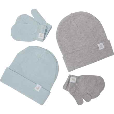 Rugged Bear Hats and Mittens Set - 4-Piece (For Toddler Boys) in Blue/Grey