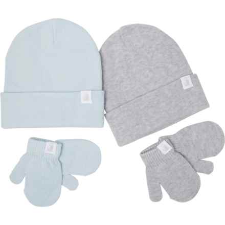 Rugged Bear Hats and Mittens Set - 4-Piece (For Toddler Boys) in Blue/Grey