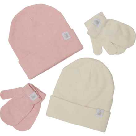 Rugged Bear Hats and Mittens Sets - 4-Piece (For Toddler Girls) in Pink/Ivory