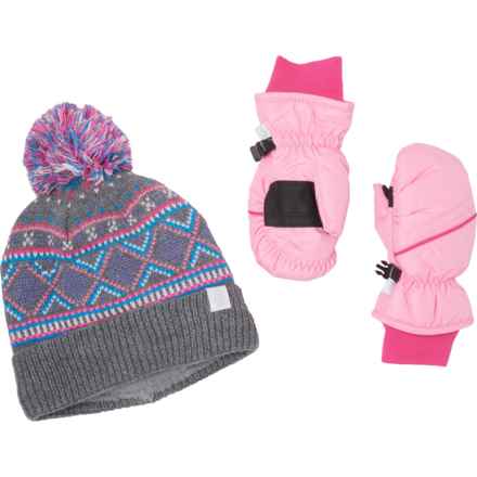 Rugged Bear Mittens and Hat Set - Insulated (For Toddler Girls) in Pink