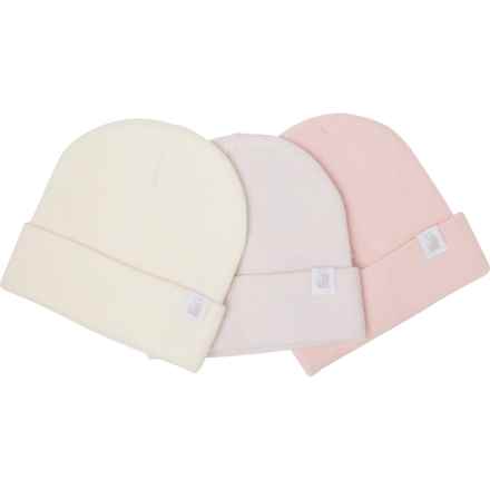 Rugged Bear Supersoft Hats - 3-Pack (For Infant Girls) in Pink/Ivory/Purple