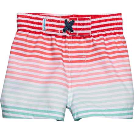Ruggedbutts Infant Boys Striped Swim Trunks - UPF 50+ in Little Love Stripe