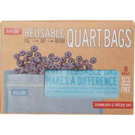 Russbe Reusable Quart Bags - 8-Pack in Blue Statement