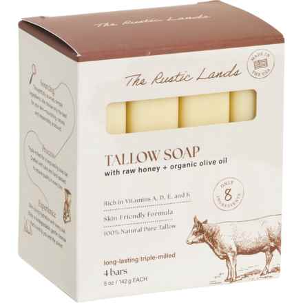 RUSTIC LANDS Beef Tallow Raw Honey Soap - 4-Pack, 5 oz. in Beef Tallow