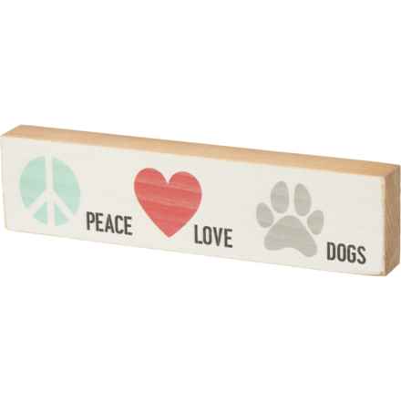 Rustic Marlin 2.5x10” Peace Love Dogs Wood Sign in Multi