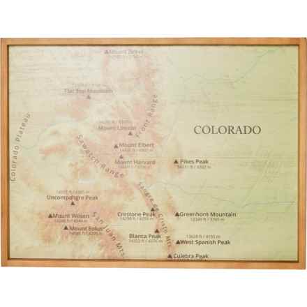 Rustic Marlin 25x33” Colorado Map Framed Wooden Print in Wood/Natural