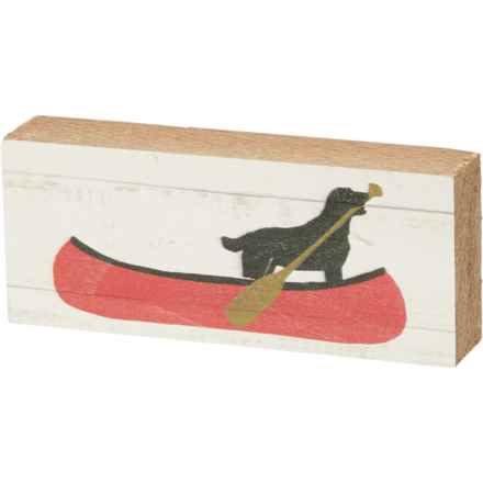Rustic Marlin 2.5x6” Dog Canoe Wood Sign in Multi