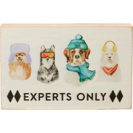 Rustic Marlin Dog Experts Only Printed Wood Block - 6x9” in Wood/Natural