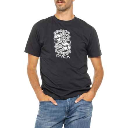 RVCA Floral Graphic Logo Lounge T-Shirt - Short Sleeve in Black White