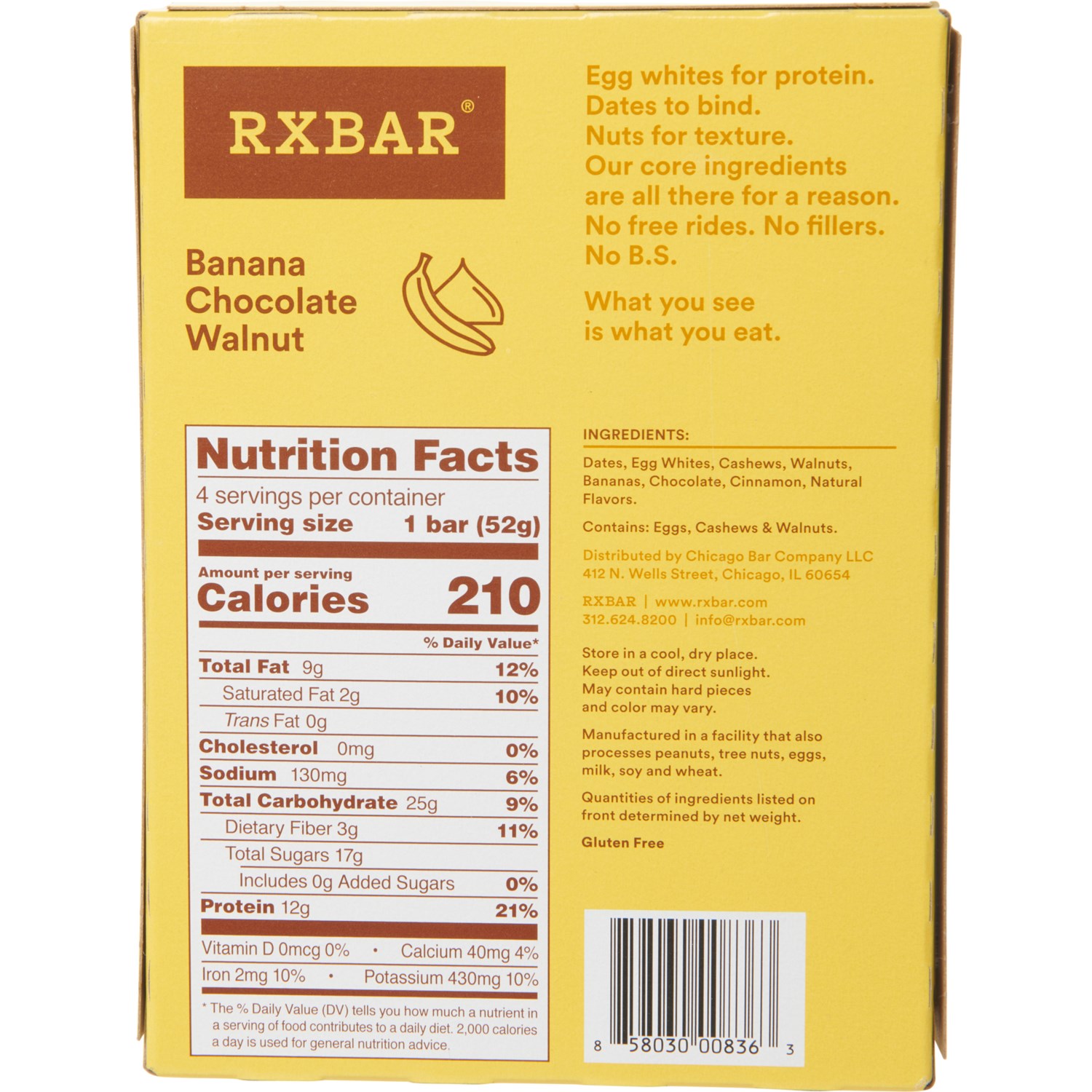 RX BAR Banana Chocolate Walnut Protein Bars 4Count Save 28