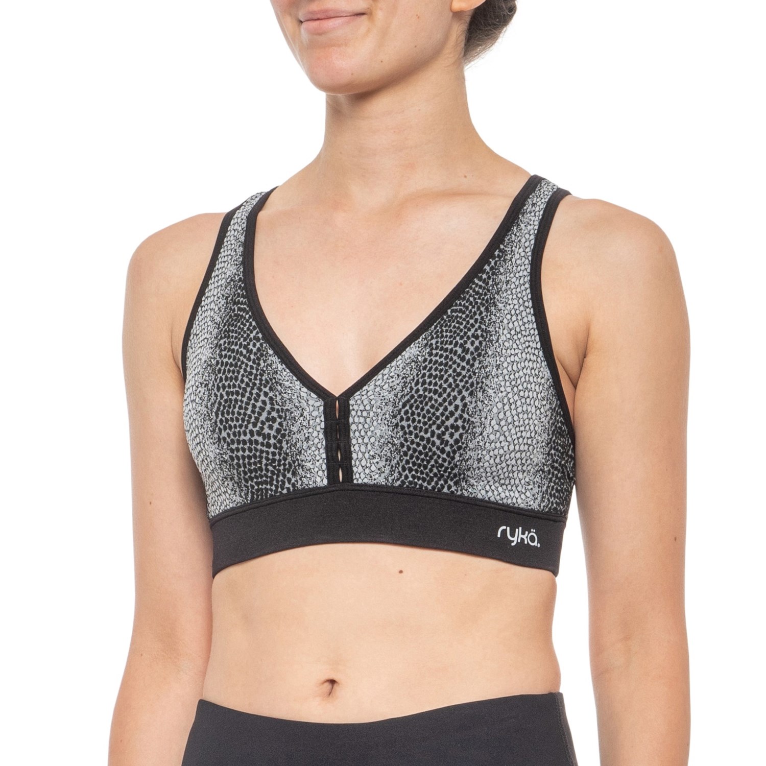 snakeskin sports bra