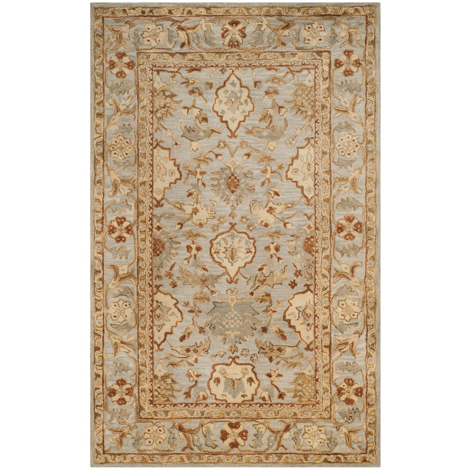 Safavieh Antiquity Collection Light Grey Area Rug 5x8’, HandTufted