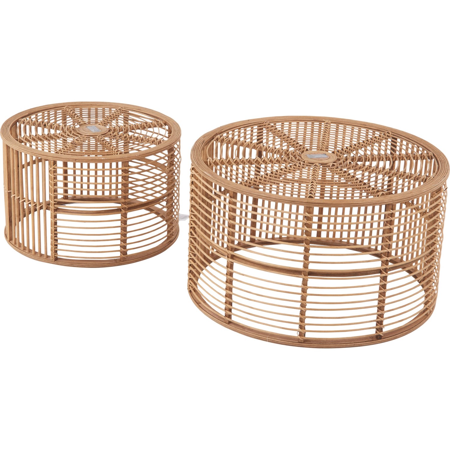 Sagebrook Bamboo Coffee Tables Set Set of 2, 14x24.5”, 11.75x18.75
